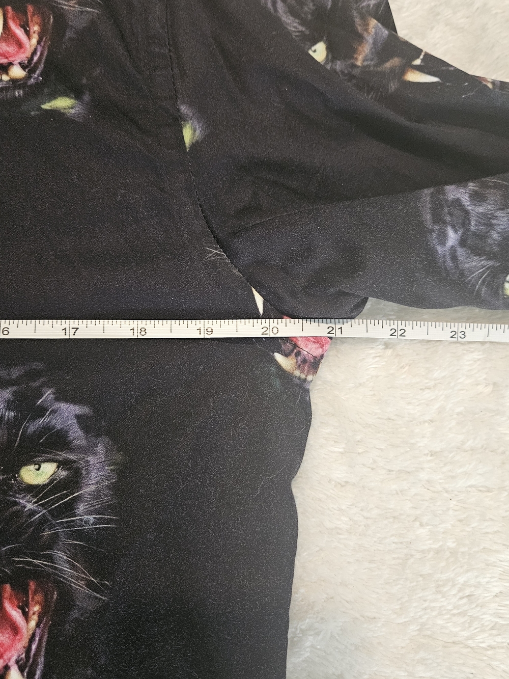 NEW Jared Lang Men's Black Panther Print Long-Sleeve Shirt Size M Luxury - Picture 5 of 9